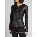 OEM-Service Frauen Slim Zipper PU-Lederjacke